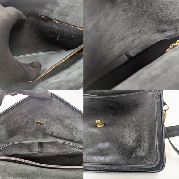 COACH USA Vintage Black Leather Briefcase Shoulder Bag - Made in USA - Picture 14 of 16